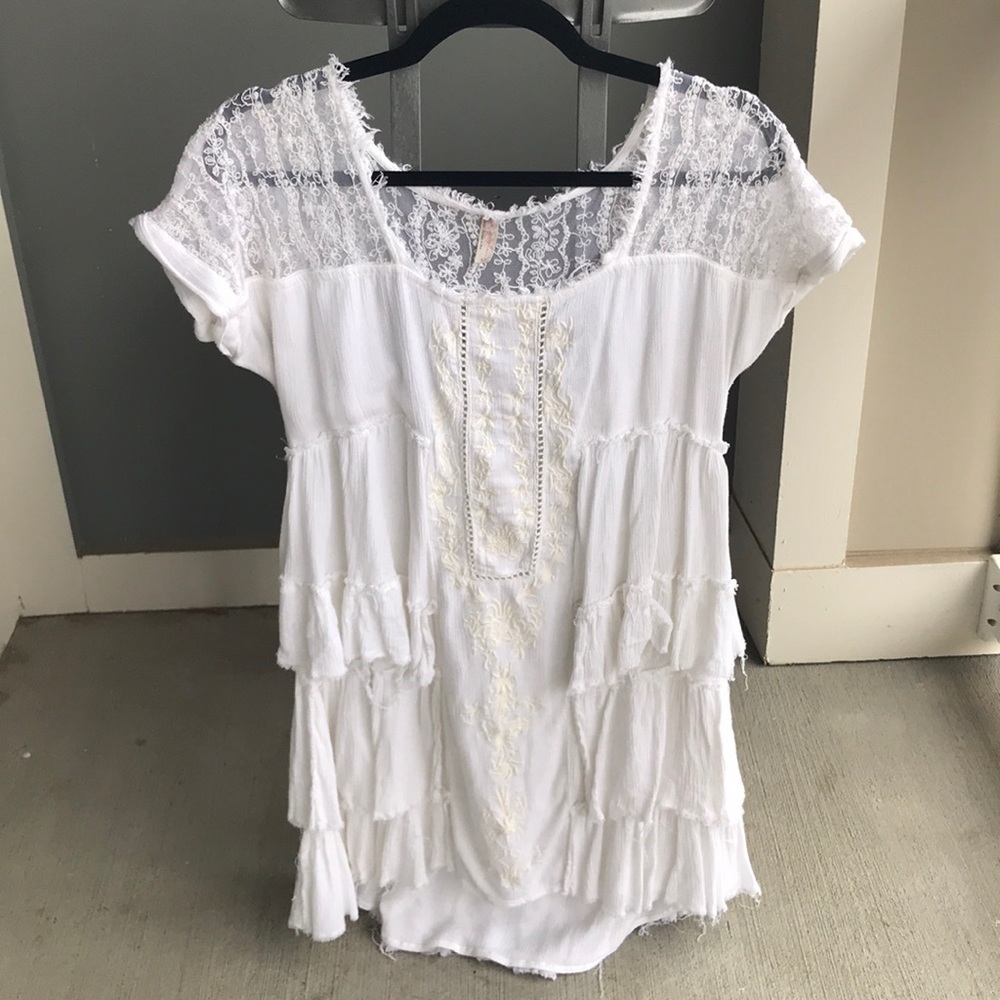 Free People Dress - Tiered Ruffles + Embroidery